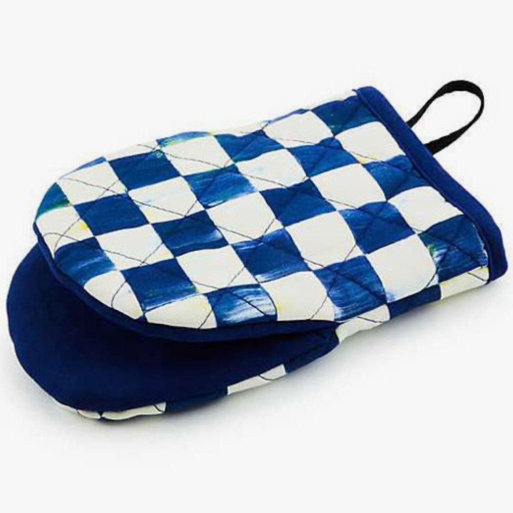 Mackenzie-Childs Royal Check Mini Oven Mitt. Retired pattern. NWT!
